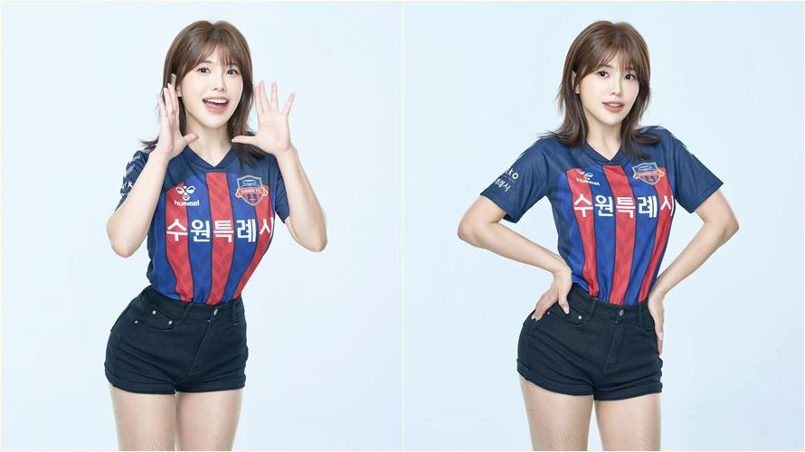 壯壯加入韓國足球隊的啦啦隊。（圖／翻攝自壯壯臉書）