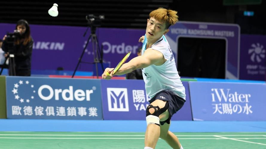「左手重砲」林俊易在2023高雄羽球大師賽精彩表現，有望本屆再將冠軍獎留台灣。（圖／體育署提供）