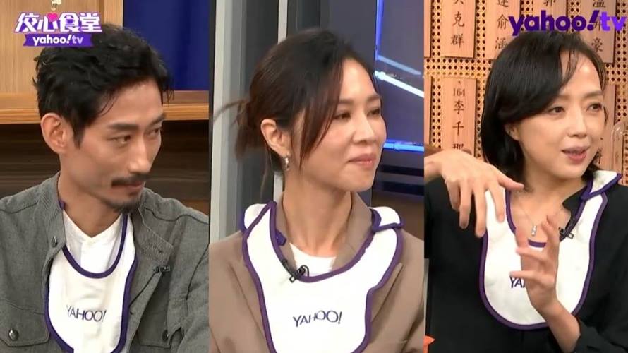 陳竹昇（左起）、謝盈萱和許芳宜到《佼心食堂》作客。（圖／Yahoo TV提供）